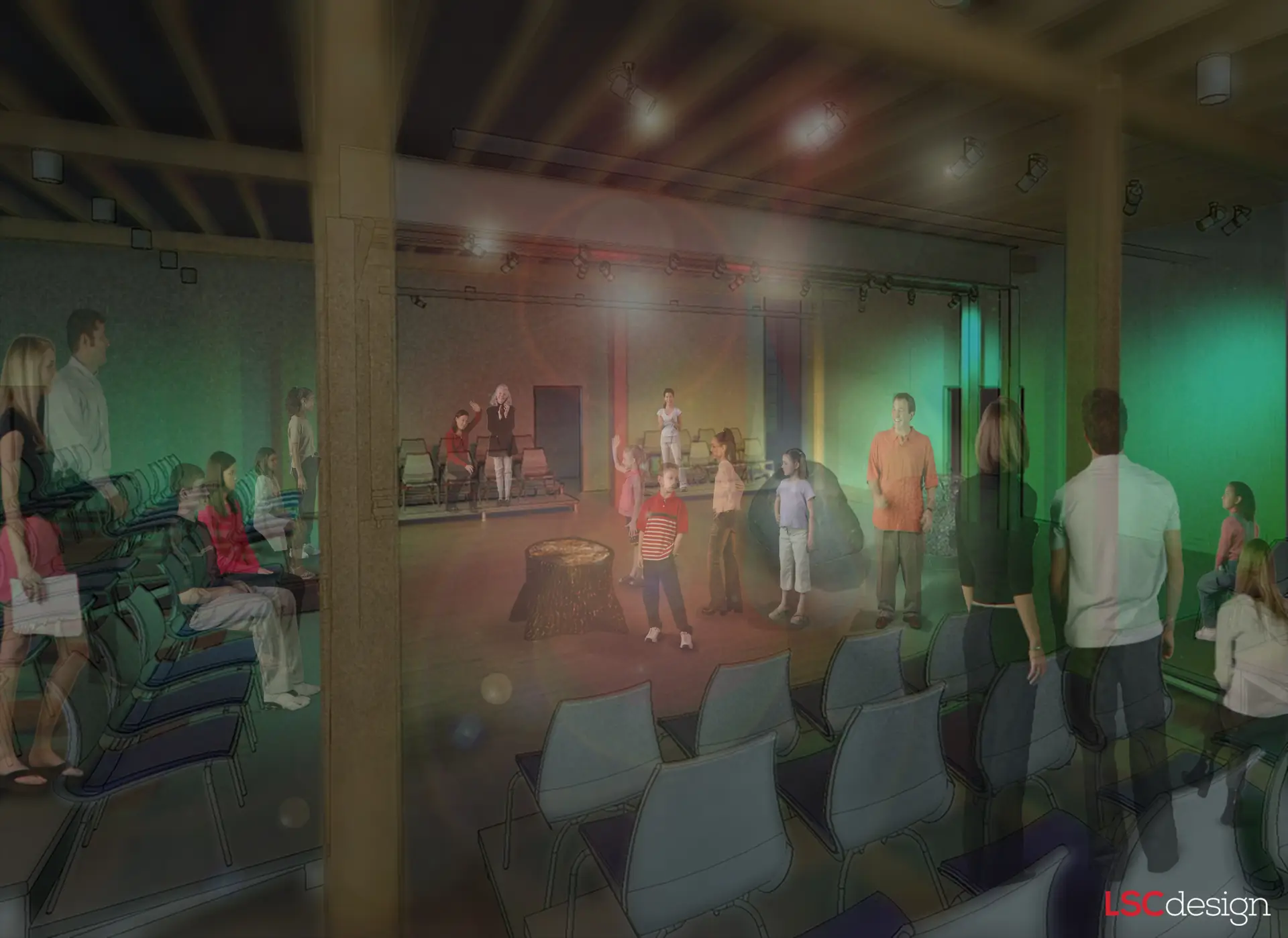 Rendering of Renovation of DreamWrights theater