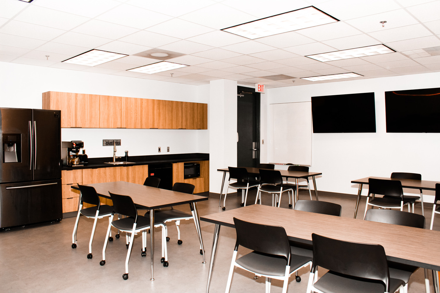 Kitchen and support spaces at JEM Group LLC office