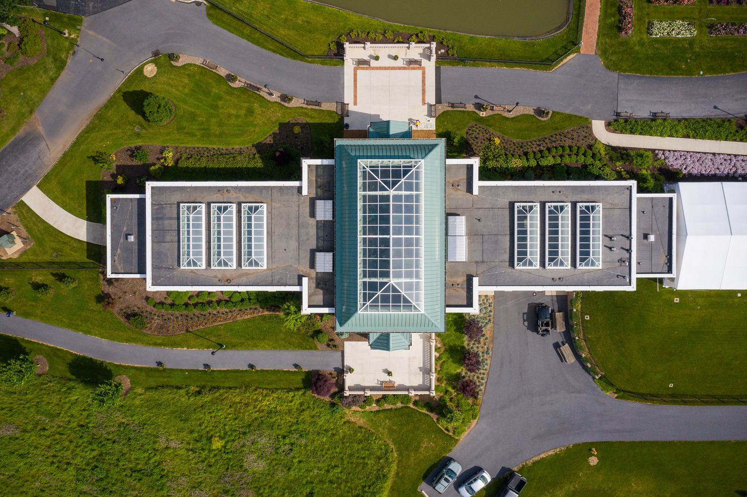 Aerial View of Milton and Catherine Hershey Conservatory Atrium